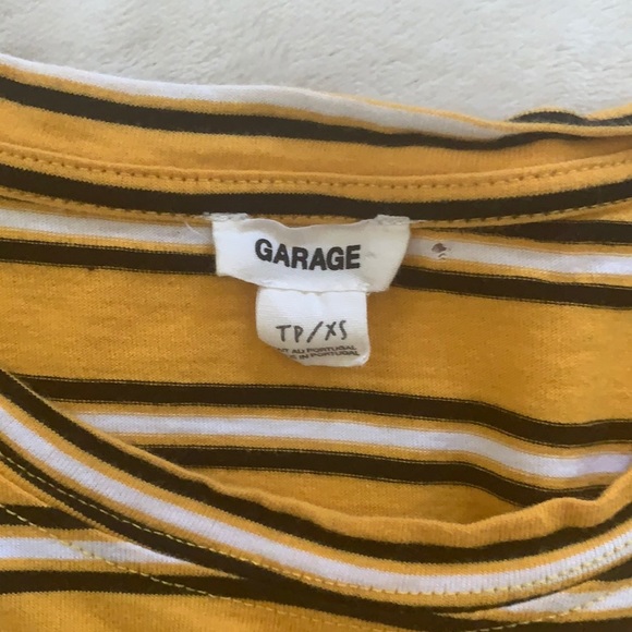 Garage Yellow Black and White Striped Shirt - Picture 4 of 4